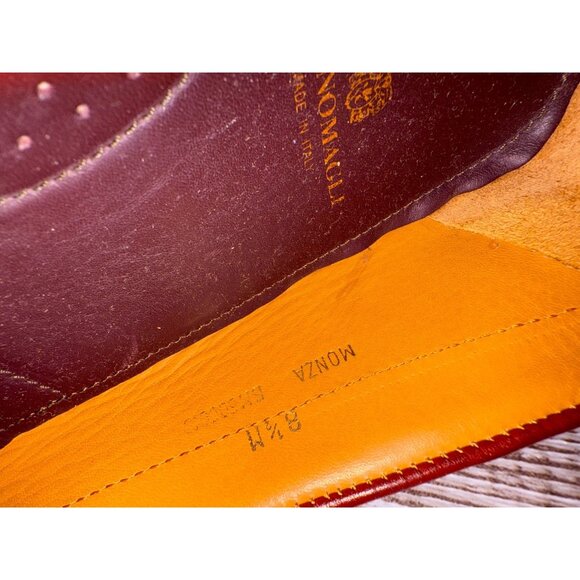 Bruno Magli Monza Leather Slip On Drivers shoes Sz 8.5 Medium color burgundy New - Picture 5 of 7